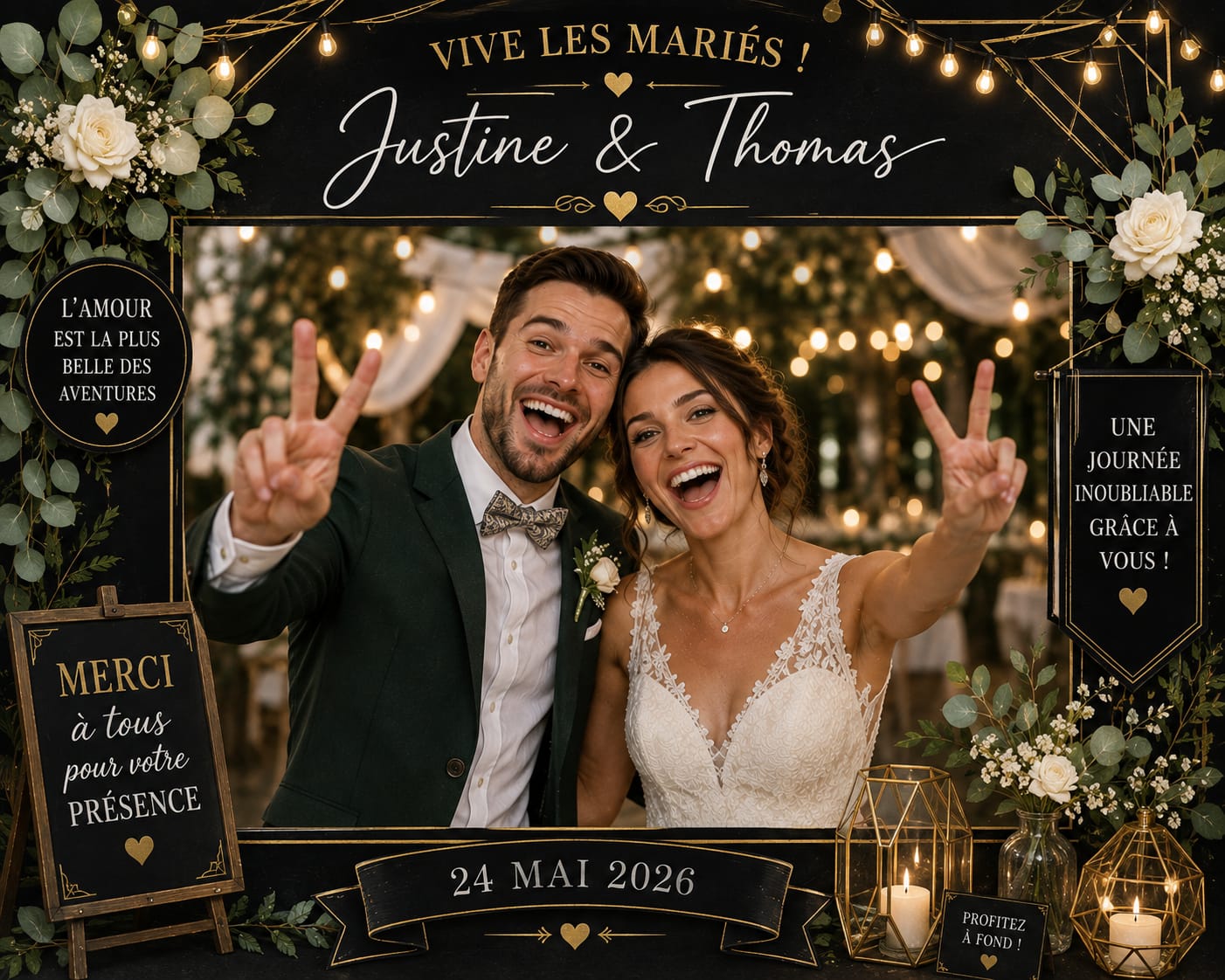 Exemple d'écran de partage après une photo photobooth