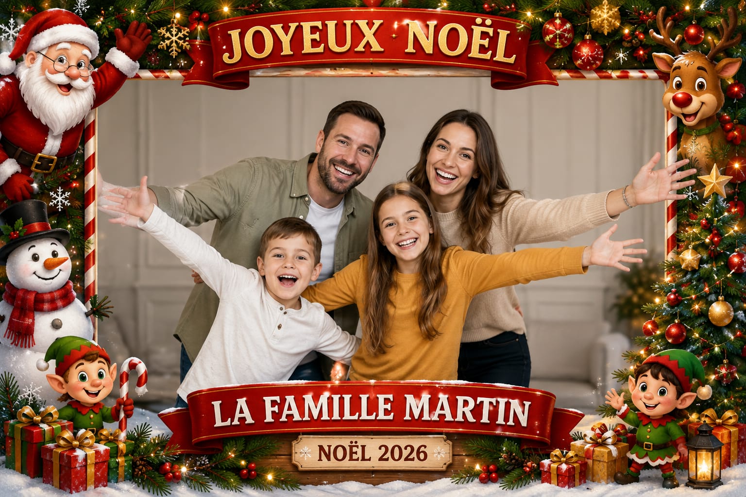 Cadre photobooth Noël personnalisé