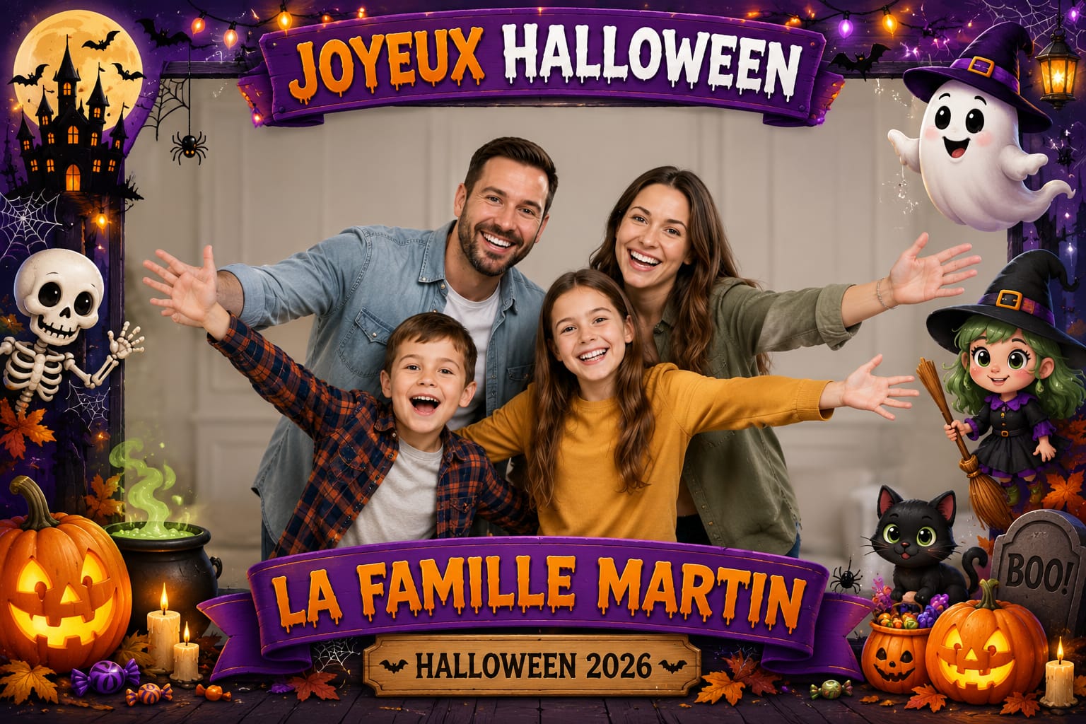 Cadre photobooth Halloween personnalisé
