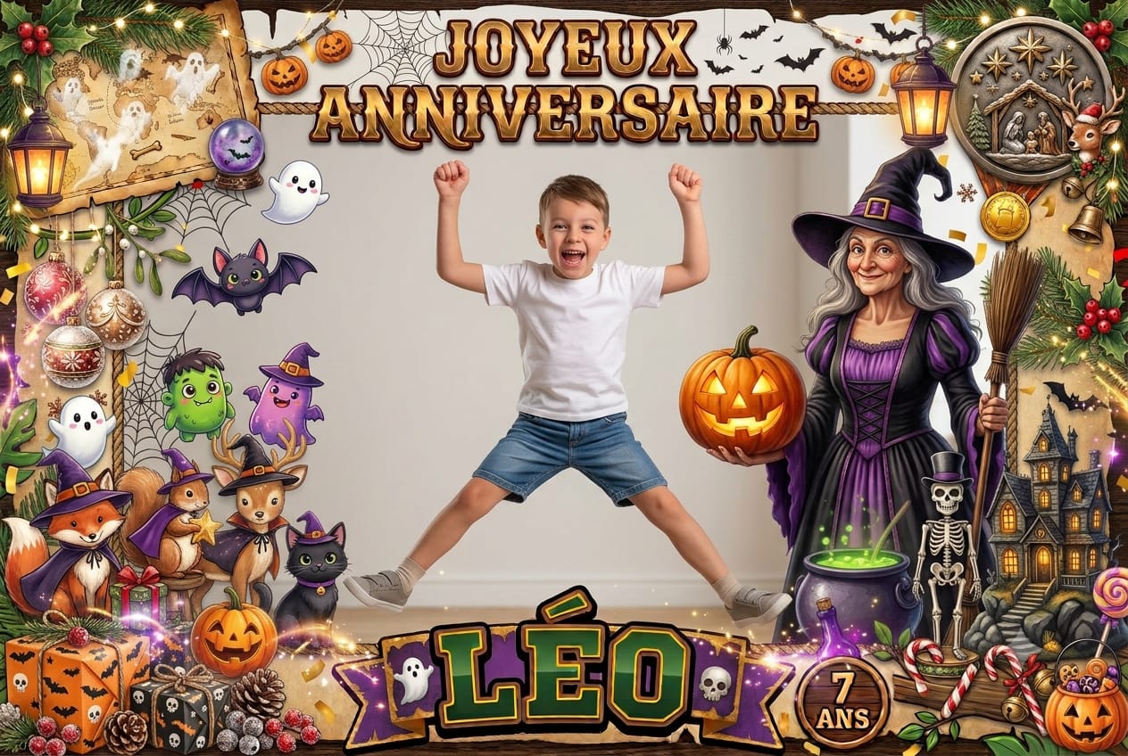 Cadre photobooth anniversaire Halloween