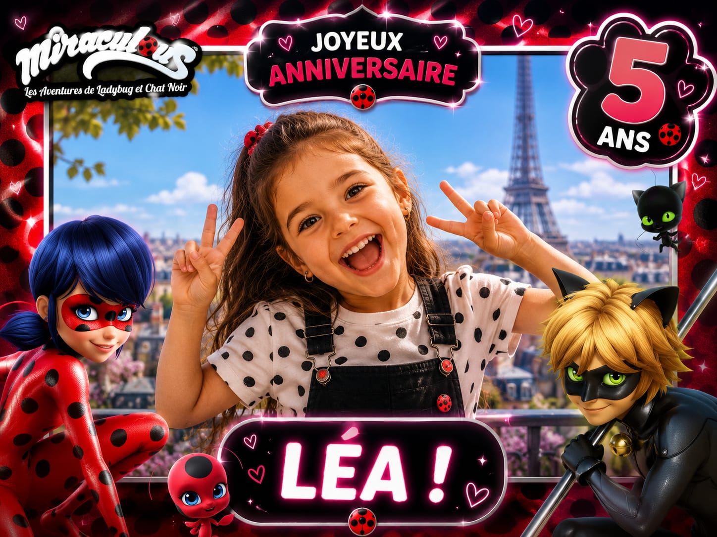Cadre photobooth anniversaire enfant aventure parisienne