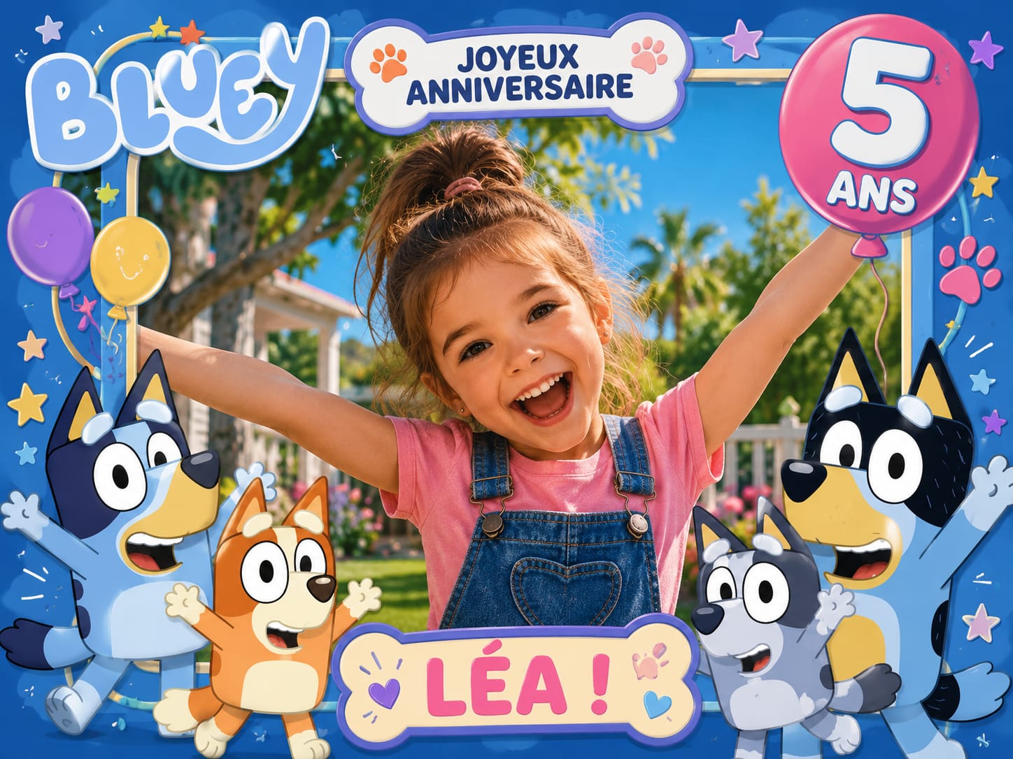 Cadre photobooth anniversaire enfant univers dessin animé